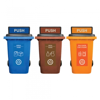 360L|CM3| Recycle Mobile Garbage Bin 3-in-1 c/w Turbo Lid